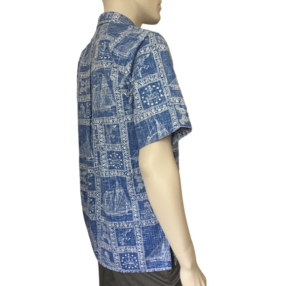 REYN Spooner Authentic Vintage Hawaiian Shirt Top Tiki Nautical Theme NWOT - Picture 3 of 11